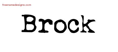 Brock Vintage Writer Name Tattoo Designs
