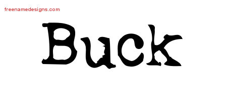 Buck Vintage Writer Name Tattoo Designs