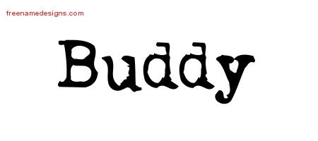 Buddy Vintage Writer Name Tattoo Designs