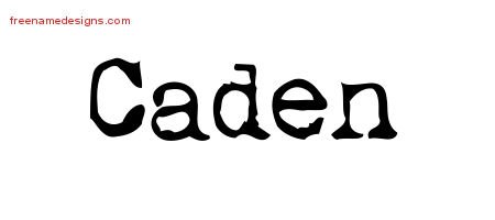 Caden Vintage Writer Name Tattoo Designs