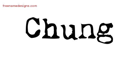 Chung Vintage Writer Name Tattoo Designs