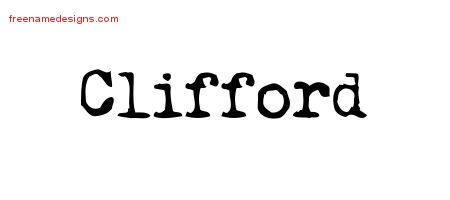 Clifford Vintage Writer Name Tattoo Designs