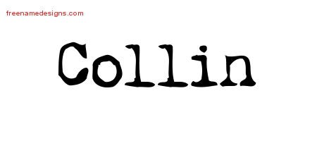 Collin Vintage Writer Name Tattoo Designs