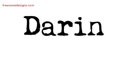 Darin Vintage Writer Name Tattoo Designs
