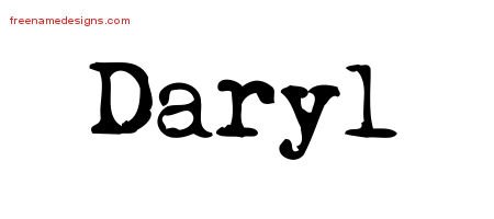 Daryl Vintage Writer Name Tattoo Designs