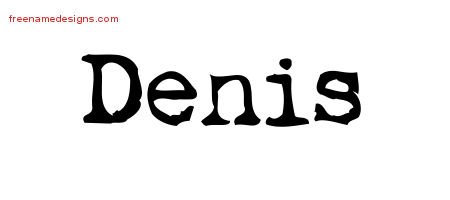 Denis Vintage Writer Name Tattoo Designs