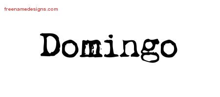 Domingo Vintage Writer Name Tattoo Designs