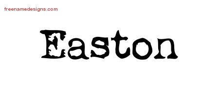Easton Vintage Writer Name Tattoo Designs