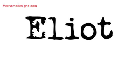 Eliot Vintage Writer Name Tattoo Designs
