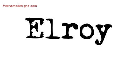Elroy Vintage Writer Name Tattoo Designs