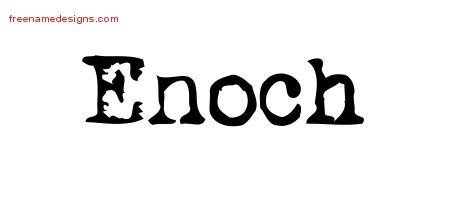 Enoch Vintage Writer Name Tattoo Designs