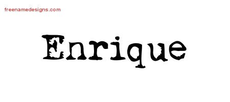 Enrique Vintage Writer Name Tattoo Designs