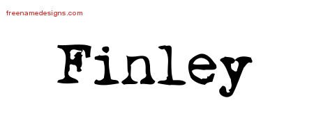 Finley Vintage Writer Name Tattoo Designs