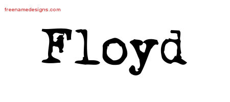 Floyd Vintage Writer Name Tattoo Designs