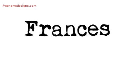Frances Vintage Writer Name Tattoo Designs