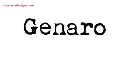 Genaro Vintage Writer Name Tattoo Designs