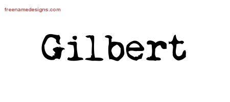 Gilbert Vintage Writer Name Tattoo Designs