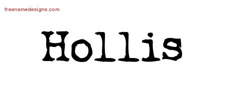 Hollis Vintage Writer Name Tattoo Designs