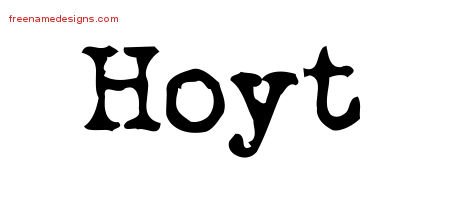 Hoyt Vintage Writer Name Tattoo Designs