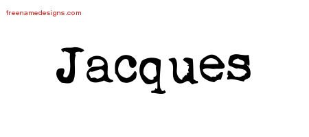 Jacques Vintage Writer Name Tattoo Designs