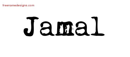 Jamal Vintage Writer Name Tattoo Designs