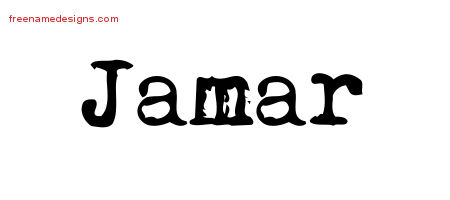 Jamar Vintage Writer Name Tattoo Designs