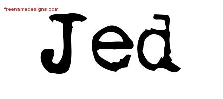 Jed Vintage Writer Name Tattoo Designs
