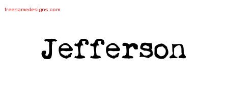 Jefferson Vintage Writer Name Tattoo Designs