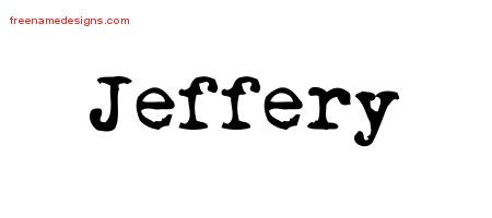 Jeffery Vintage Writer Name Tattoo Designs