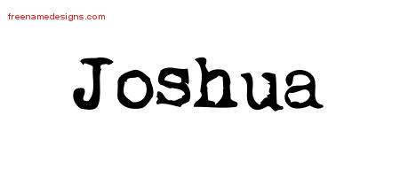 Joshua Vintage Writer Name Tattoo Designs
