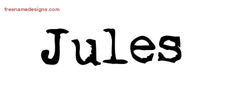 Jules Vintage Writer Name Tattoo Designs
