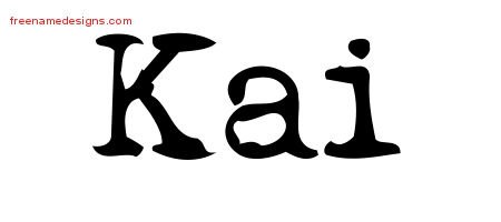 Kai Vintage Writer Name Tattoo Designs