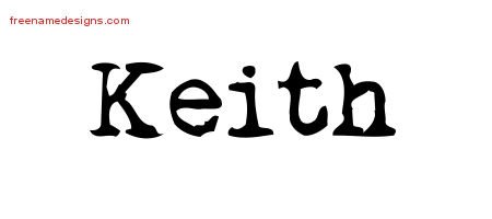 Keith Vintage Writer Name Tattoo Designs