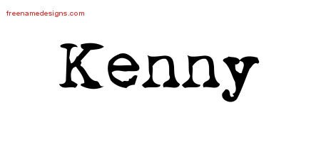 Kenny Vintage Writer Name Tattoo Designs