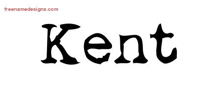 Kent Vintage Writer Name Tattoo Designs
