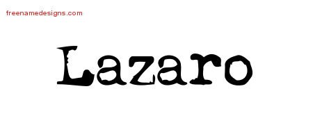 Lazaro Vintage Writer Name Tattoo Designs