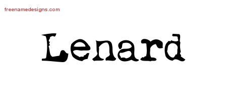 Lenard Vintage Writer Name Tattoo Designs