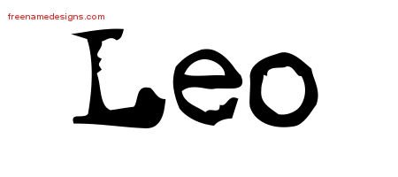 Leo Vintage Writer Name Tattoo Designs