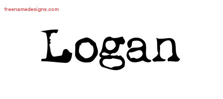 Logan Vintage Writer Name Tattoo Designs