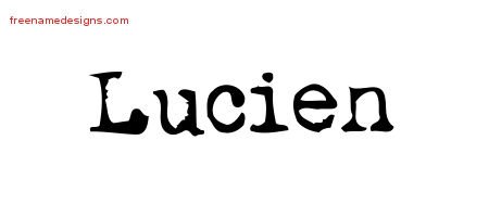 Lucien Vintage Writer Name Tattoo Designs