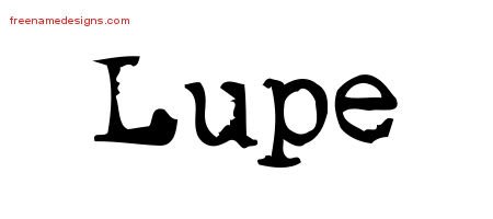 Lupe Vintage Writer Name Tattoo Designs