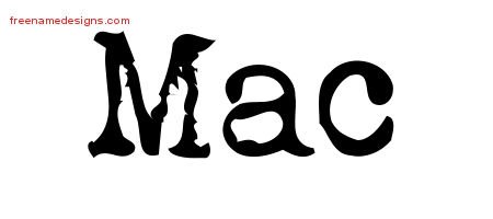 Mac Vintage Writer Name Tattoo Designs