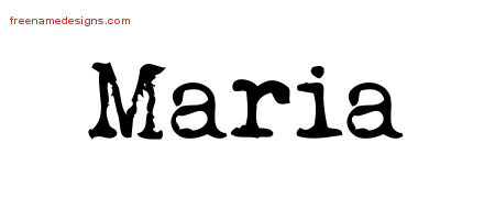 Maria Vintage Writer Name Tattoo Designs