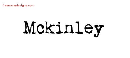 Mckinley Vintage Writer Name Tattoo Designs