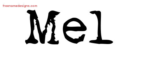 Mel Vintage Writer Name Tattoo Designs