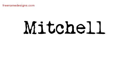 Mitchell Vintage Writer Name Tattoo Designs