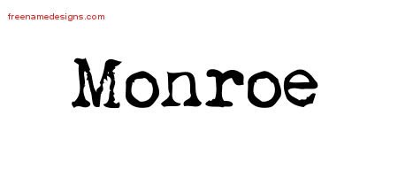 Monroe Vintage Writer Name Tattoo Designs