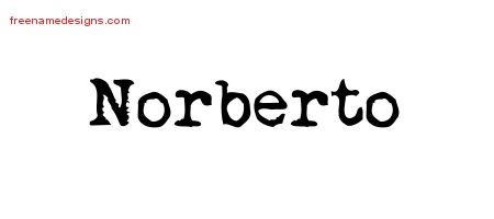 Norberto Vintage Writer Name Tattoo Designs