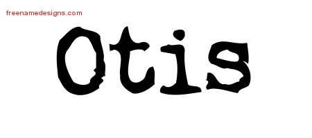 Otis Vintage Writer Name Tattoo Designs