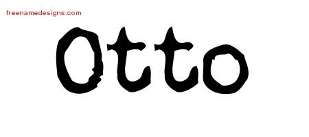 Otto Vintage Writer Name Tattoo Designs